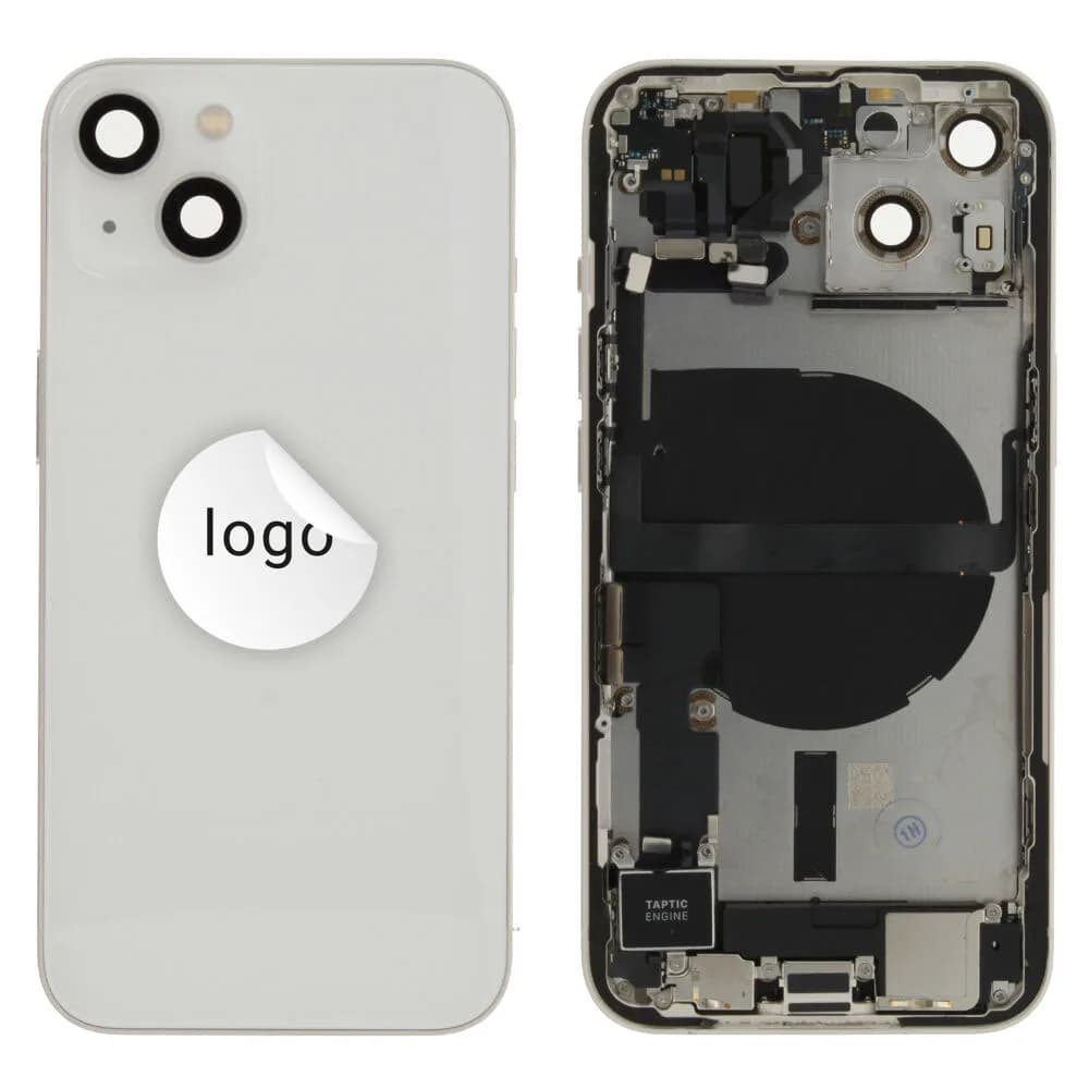 Rear cover incl. small parts iPhone 13 - Pulled B - White