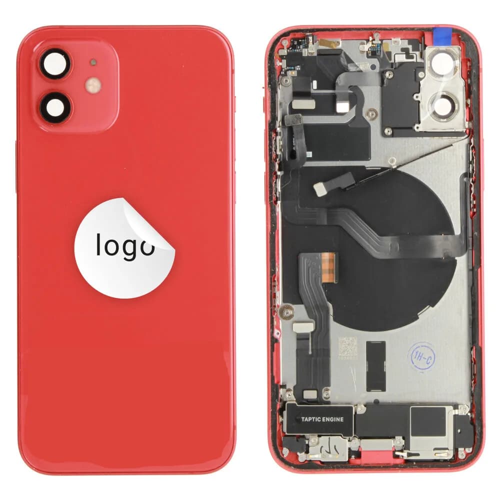 Rear cover incl. small parts iPhone 12 - Pulled A - Red
