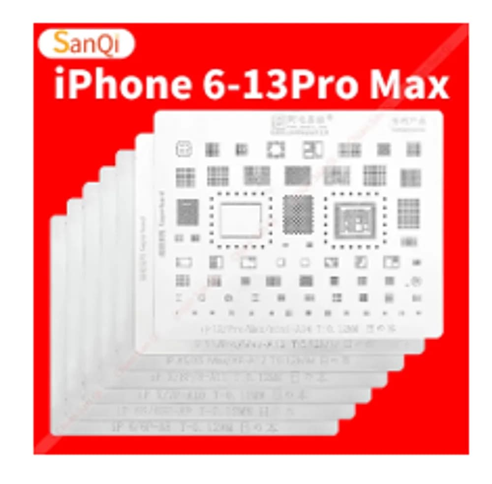 Full Set Amaoe High quality Chip BGA Reballing Stencil Kits 6-13Pro Max-8 PCS