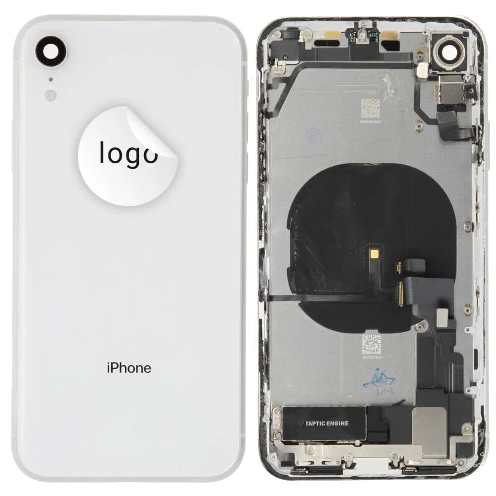 Rear cover incl. small parts iPhone XR - Pulled B - White