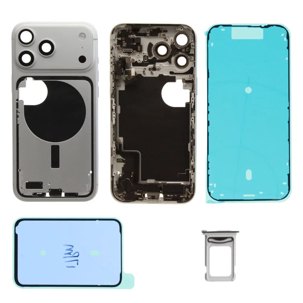 Middle frame incl. small parts iPhone 17 Pro Max - Pulled A - Silver