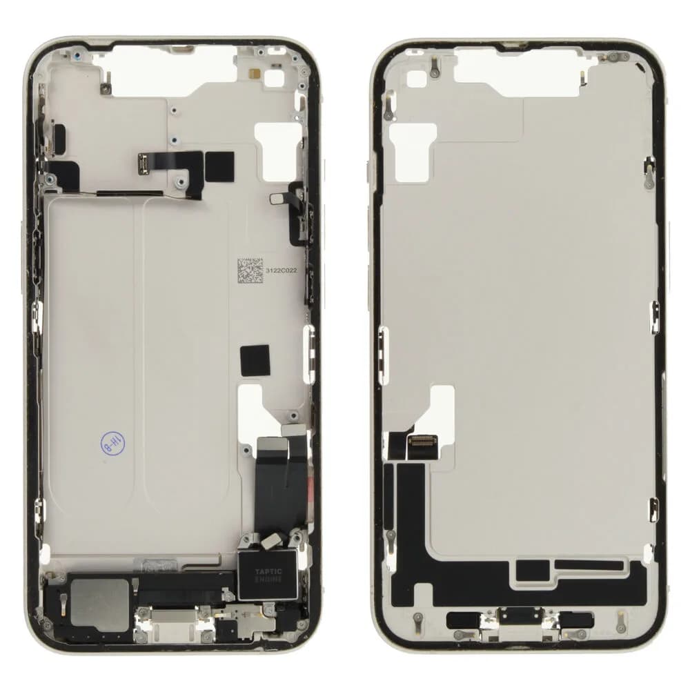 Middle frame incl. small parts iPhone 14 - Pulled A - White