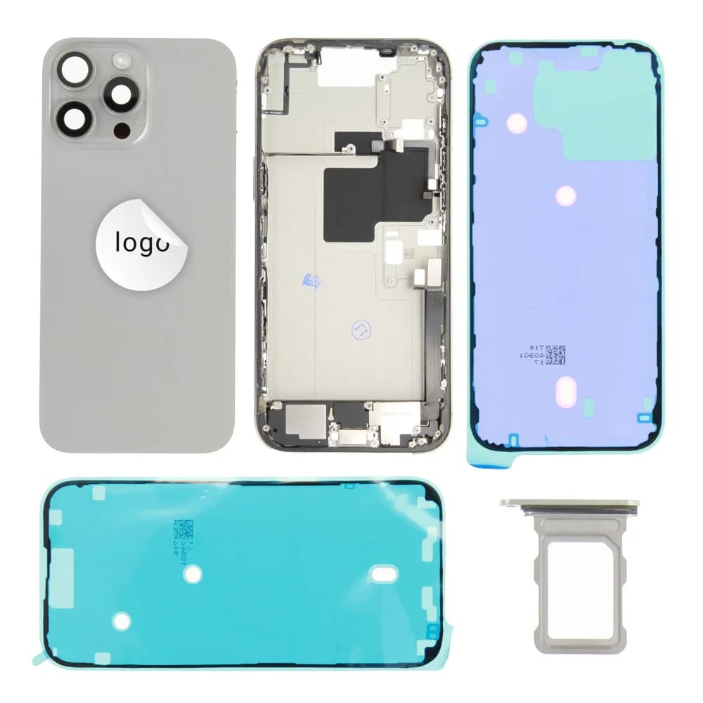 Rear cover incl. small parts iPhone 16 Pro Max - Pulled C - Grey