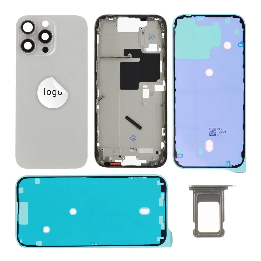 Rear cover excl. small parts iPhone 16 Pro Max - Pulled A - Grey