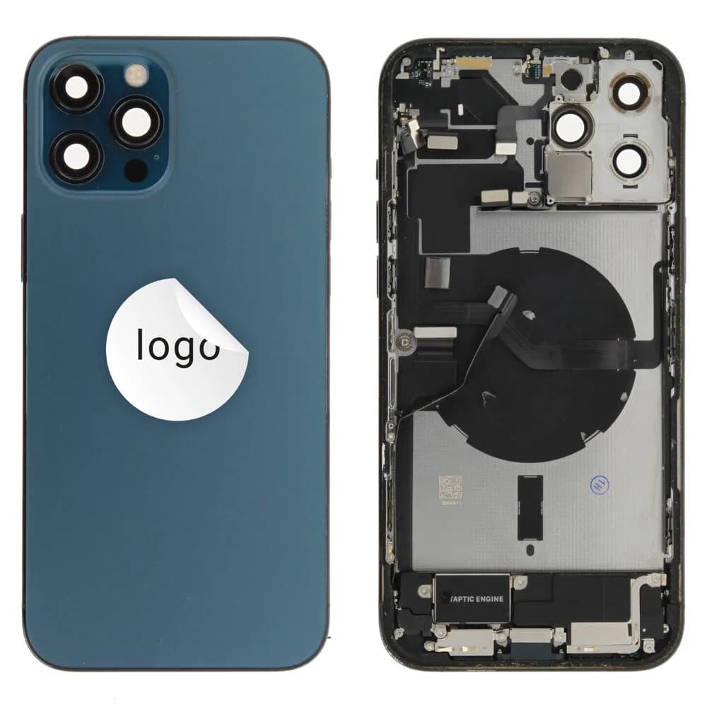 Back cover incl. small parts iPhone 12 Pro Max - Pulled C - Blue