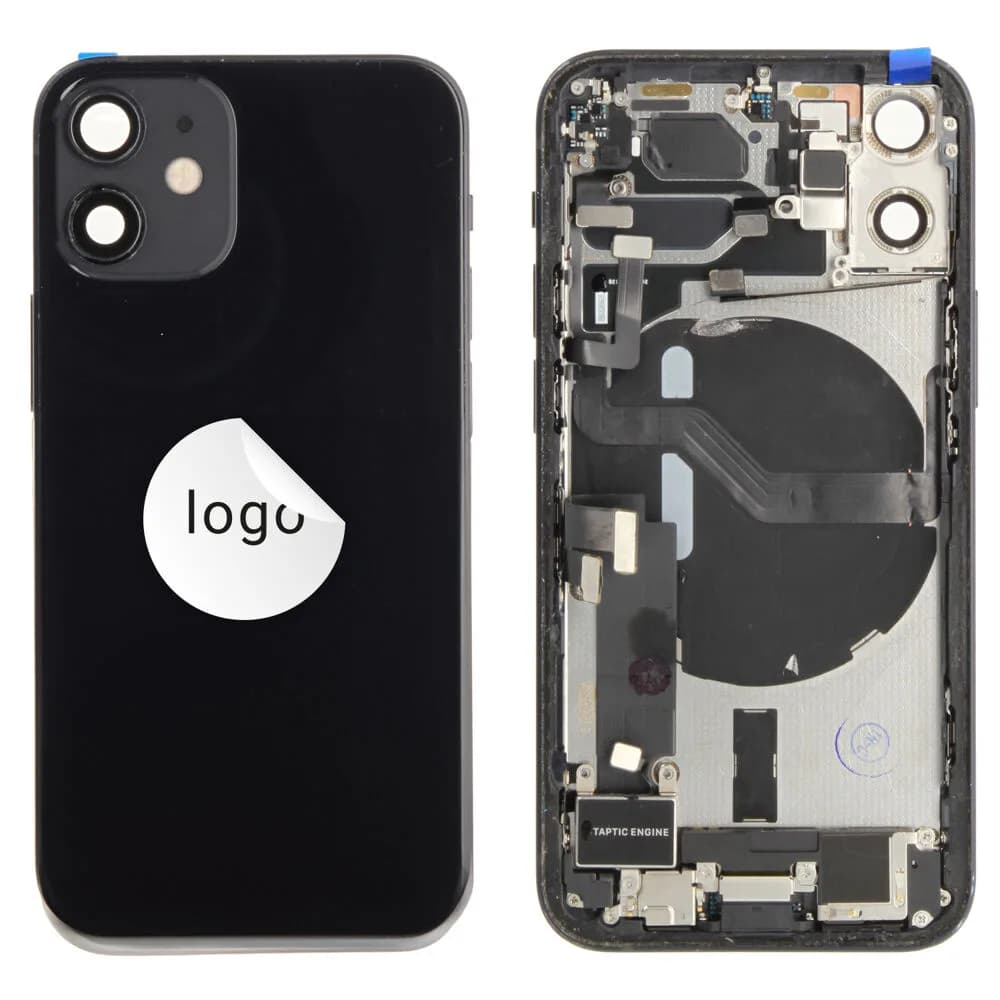 Rear cover incl. small parts iPhone 12 mini - Pulled A - Black