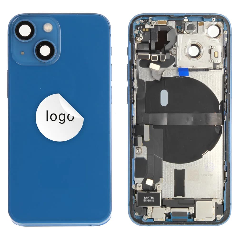 Rear cover incl. small parts iPhone 13 mini - Pulled C - Blue