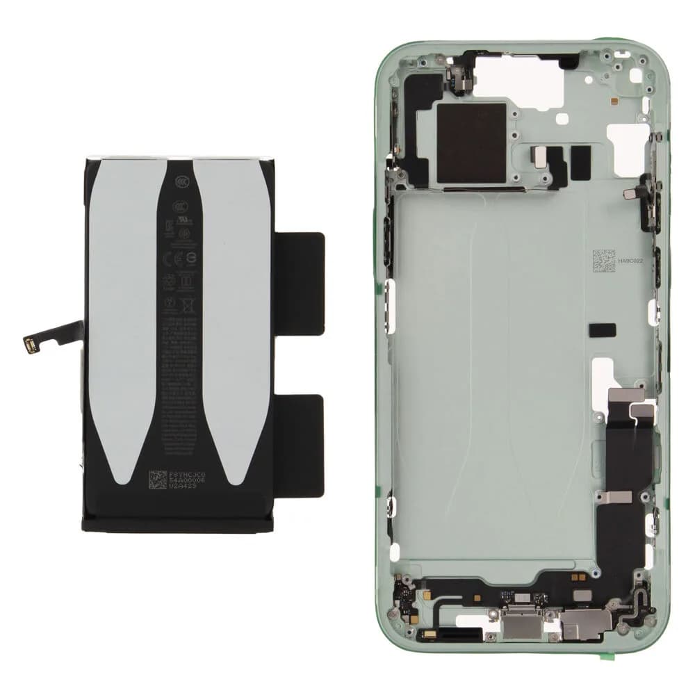 Middle frame incl. battery Apple iPhone 15 Plus - Original - Green