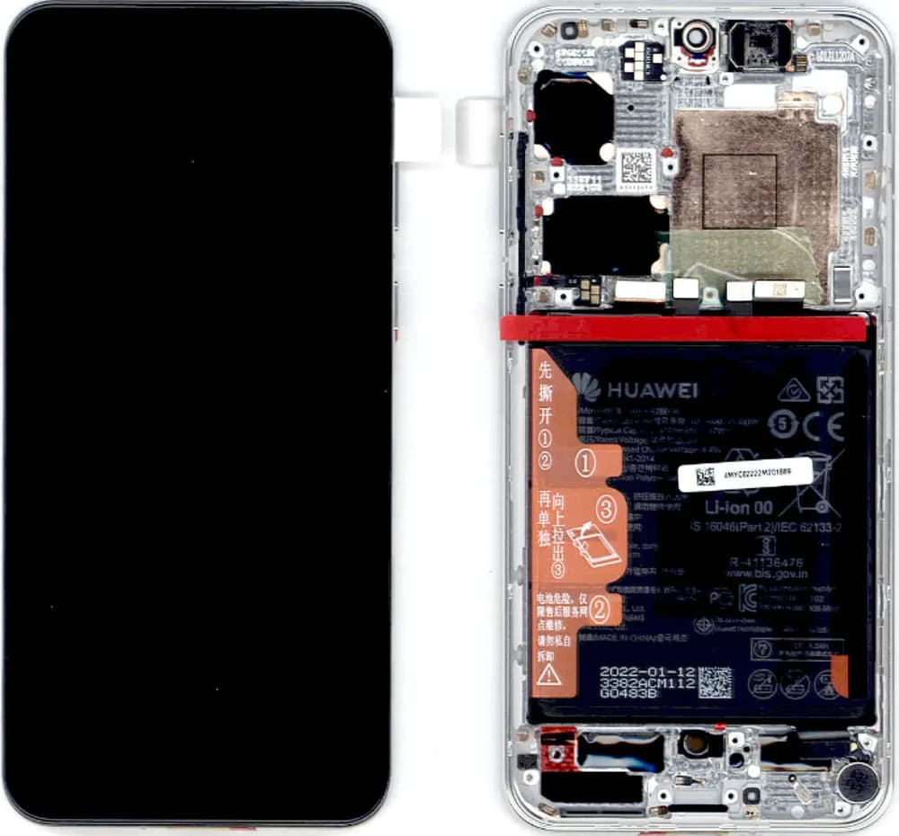 Display incl. battery Huawei P50 - Original - White