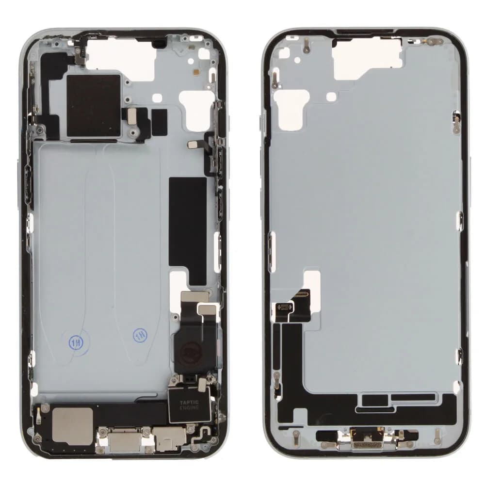 Middle frame incl. small parts iPhone 15 - Pulled C - Blue