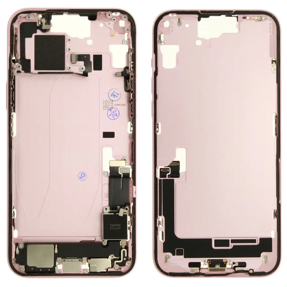 Middle frame incl. small parts iPhone 15 Plus - Pulled C - Pink