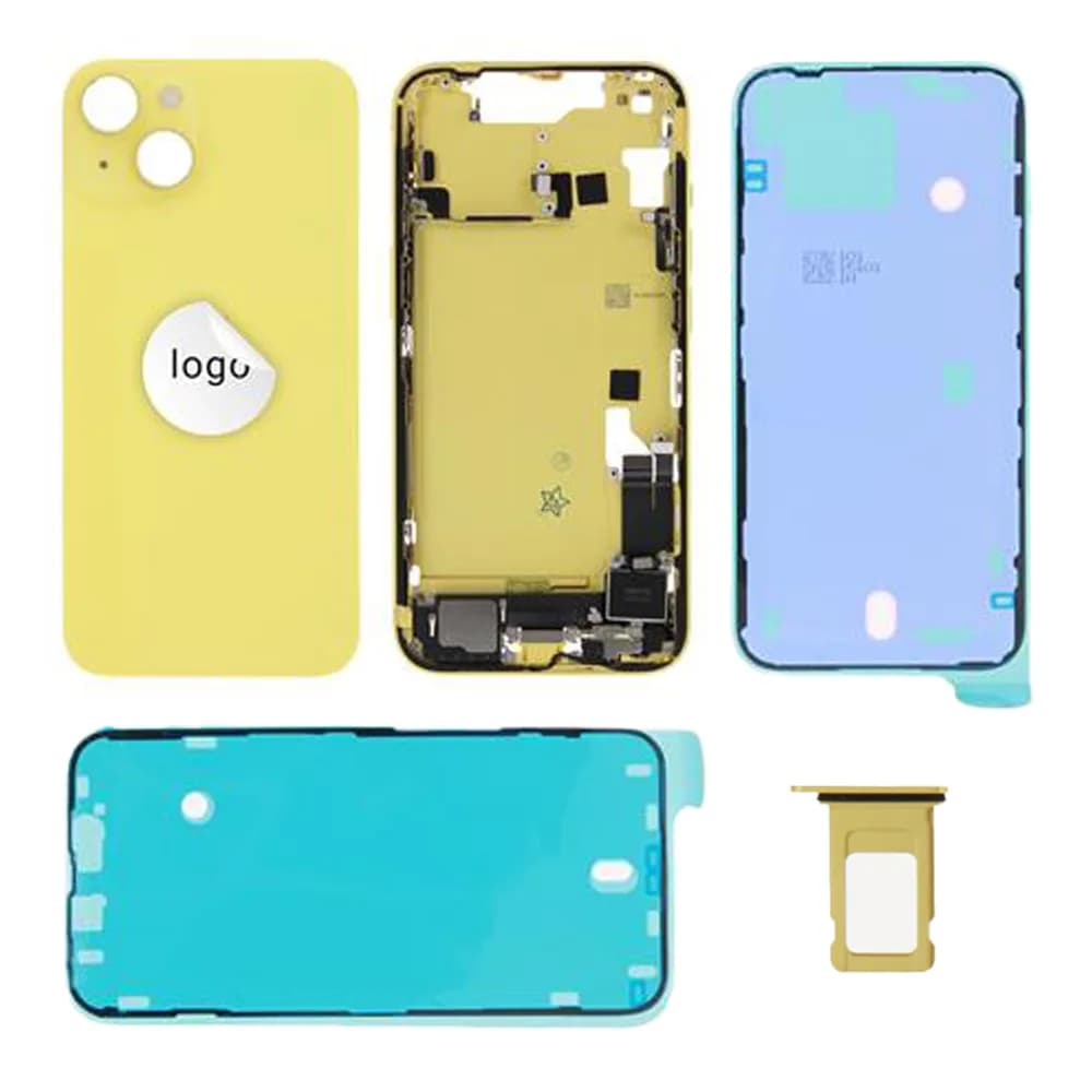 Rear cover incl. small parts iPhone 14 - Pulled C - Yellow