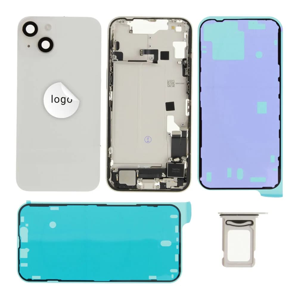 Rear cover incl. small parts iPhone 14 - Pulled C - White