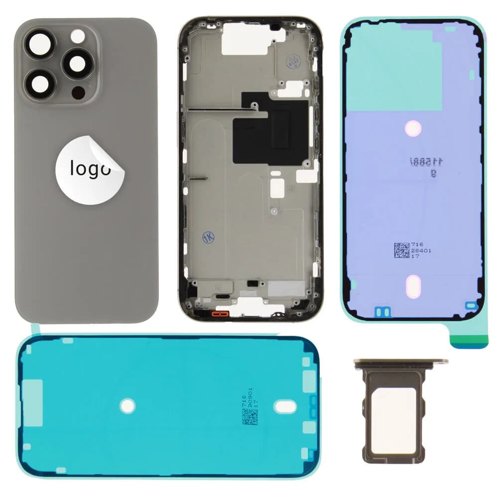 Rear cover excl. small parts iPhone 16 Pro - Pulled A - Grey