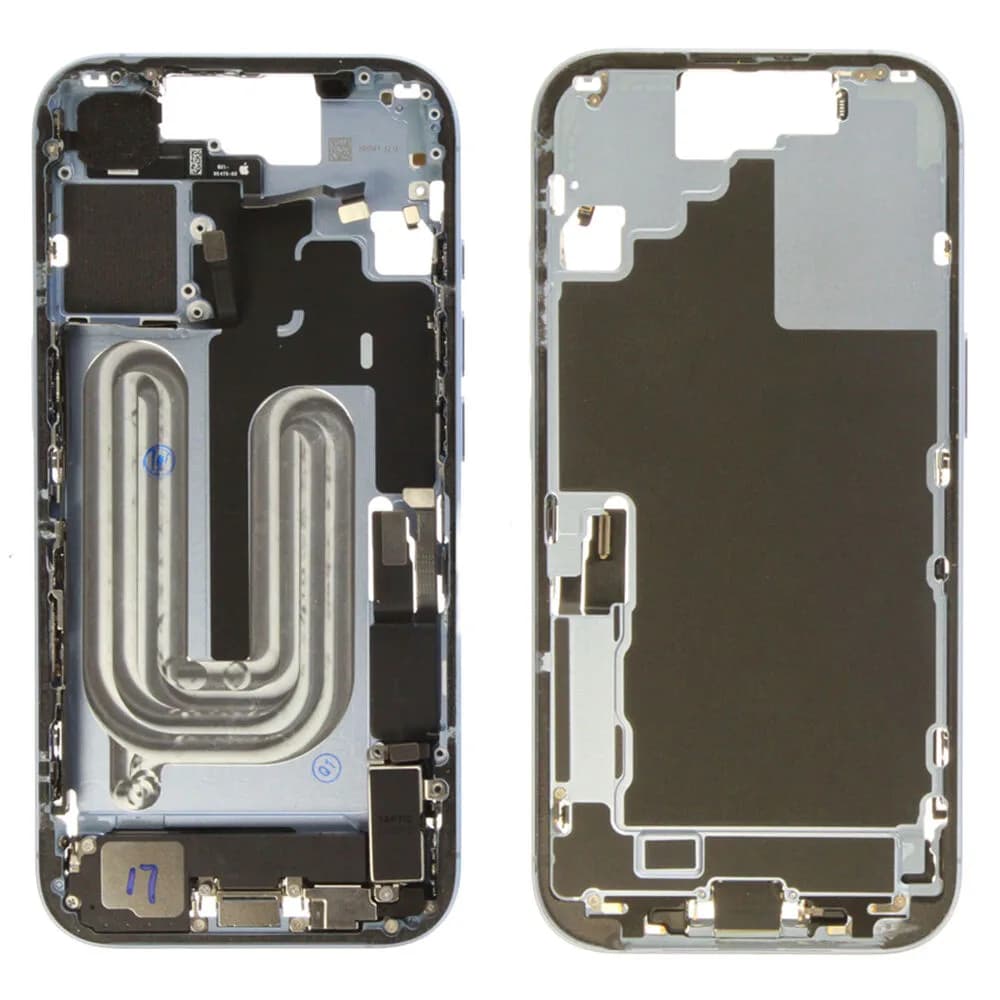 Middle frame incl. small parts iPhone 17 - Pulled A - Blue